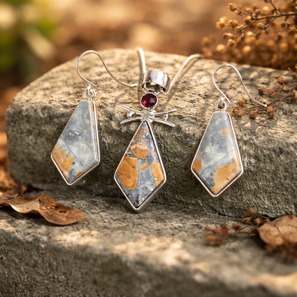 New! Maligano Jasper Necklace & Earring Set!